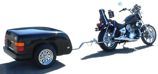 FreeRider Sport Trailer paired with a Kawasaki VN750 Vulcan